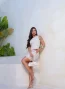 conjunto linho short e blusa cru