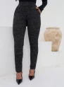 calça skinny mescla preta com cinza