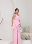 conjunto feminino de alfaiataria pantalona e blusa rosa